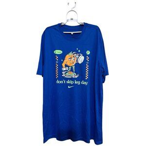 nike graphic t shirt men size large tall blue dri fit workout short sleeve tee